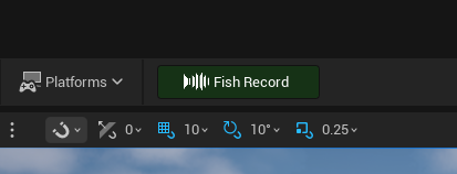 Screenshot from Unreal engine showing FPS Fish integration